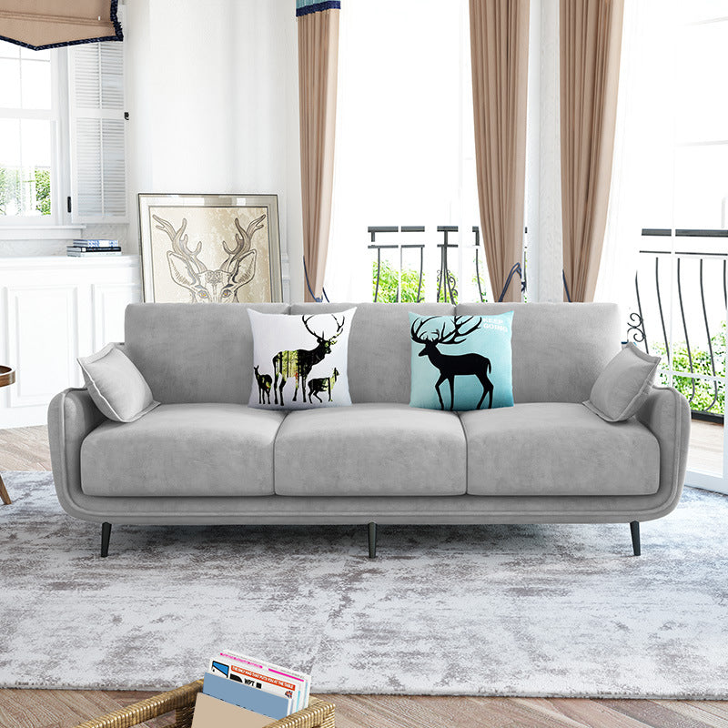 Pure Color Sofa Flared Arm Slipcovered Sofa for Room and Home Light Gray Clearhalo 'furn' 'furn_sofas' 'Furniture' 'furniture_sofas' 'kitchen' 'kitchen_sofas' 'Living Room Furniture' 'Sofa' 'sofas' 4758034