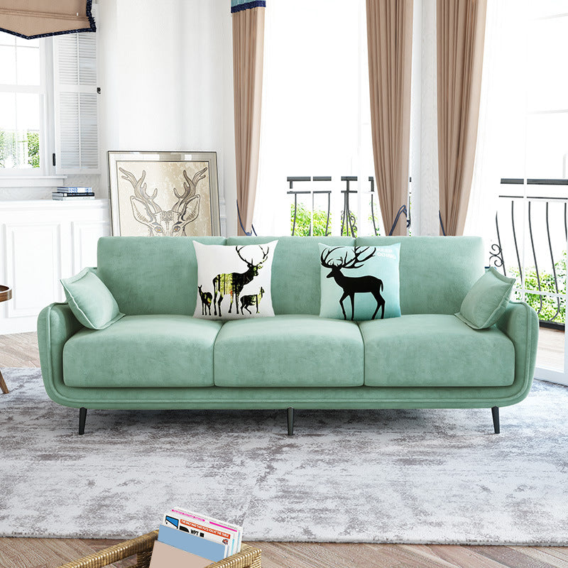 Pure Color Sofa Flared Arm Slipcovered Sofa for Room and Home Mint Green Clearhalo 'furn' 'furn_sofas' 'Furniture' 'furniture_sofas' 'kitchen' 'kitchen_sofas' 'Living Room Furniture' 'Sofa' 'sofas' 4758036