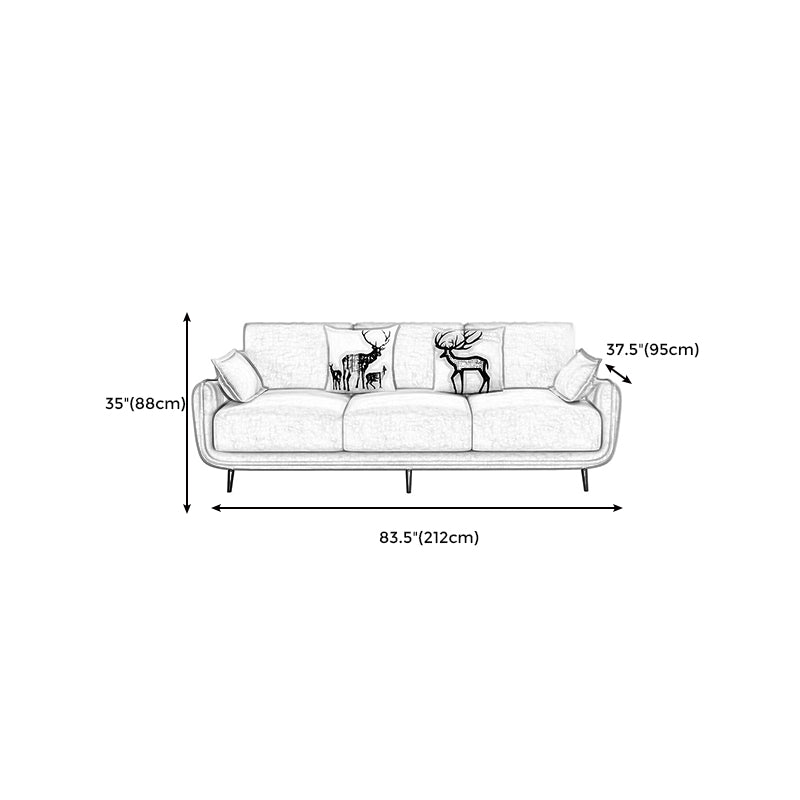 Pure Color Sofa Flared Arm Slipcovered Sofa for Room and Home Clearhalo 'furn' 'furn_sofas' 'Furniture' 'furniture_sofas' 'kitchen' 'kitchen_sofas' 'Living Room Furniture' 'Sofa' 'sofas' 4758037