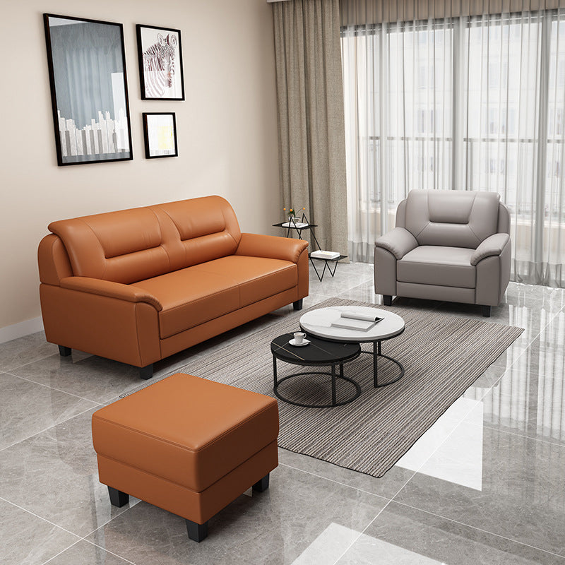 Pillow Top Arm Sofa 55.12"/70.87" W Faux Leather 3-Seat Loveseat Clearhalo 'furn' 'furn_sofas' 'Furniture' 'furniture_sofas' 'kitchen' 'kitchen_sofas' 'Living Room Furniture' 'Sofa' 'sofas' 4758040