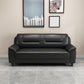 Pillow Top Arm Sofa 55.12"/70.87" W Faux Leather 3-Seat Loveseat Black Clearhalo 'furn' 'furn_sofas' 'Furniture' 'furniture_sofas' 'kitchen' 'kitchen_sofas' 'Living Room Furniture' 'Sofa' 'sofas' 4758050