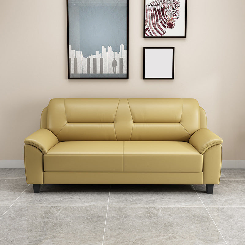 Pillow Top Arm Sofa 55.12"/70.87" W Faux Leather 3-Seat Loveseat Beige Clearhalo 'furn' 'furn_sofas' 'Furniture' 'furniture_sofas' 'kitchen' 'kitchen_sofas' 'Living Room Furniture' 'Sofa' 'sofas' 4758055