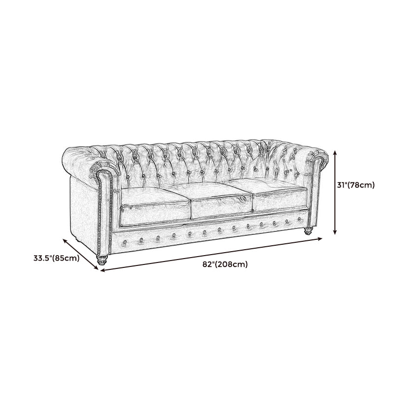 Tight Back Rolled Arm Loveseat Leather Stain Resistant Settee Sofa in Brown Clearhalo 'furn' 'furn_sofas' 'Furniture' 'furniture_sofas' 'kitchen' 'kitchen_sofas' 'Living Room Furniture' 'Sofa' 'sofas' 4758084