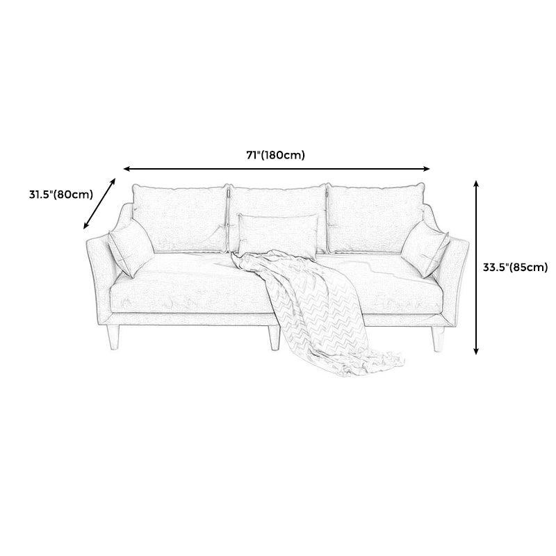 Modern Linen Sloped Arm Sofa with Bolster Pillows for Living Room Clearhalo 'furn' 'furn_sofas' 'Furniture' 'furniture_sofas' 'kitchen' 'kitchen_sofas' 'Living Room Furniture' 'Sofa' 'sofas' 4758104