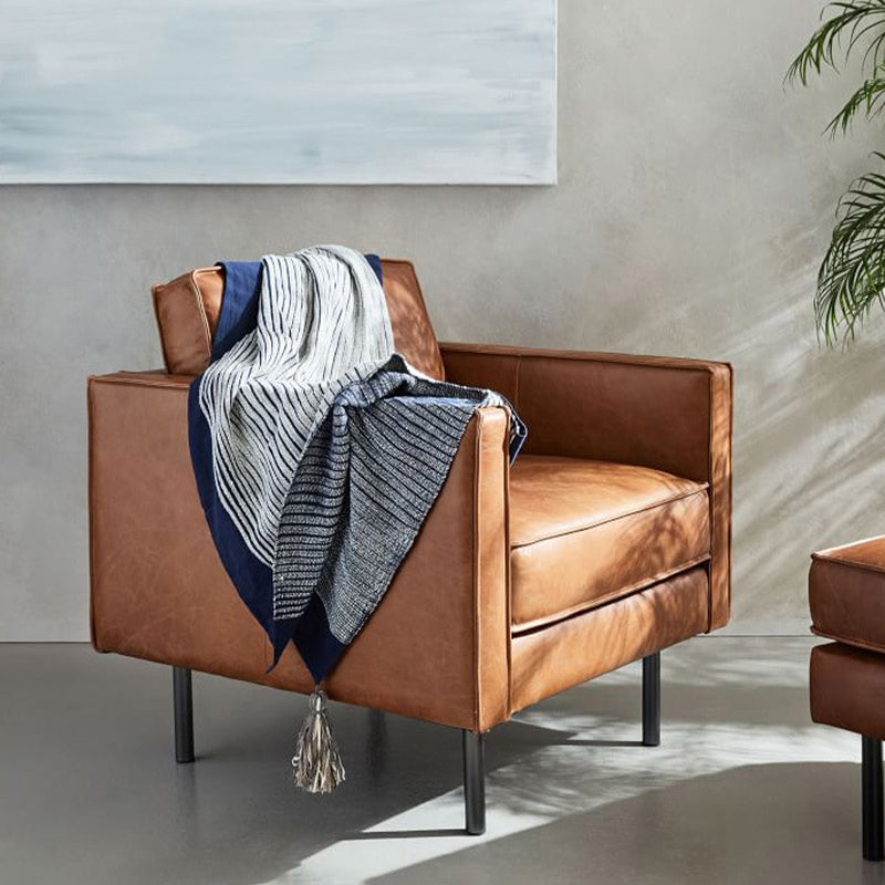 Brown Leather Settee Furniture Loose Back Square Arm Loveseat 33"L x 33"W x 33"H Clearhalo 'furn' 'furn_sofas' 'Furniture' 'furniture_sofas' 'kitchen' 'kitchen_sofas' 'Living Room Furniture' 'Sofa' 'sofas' 4758118