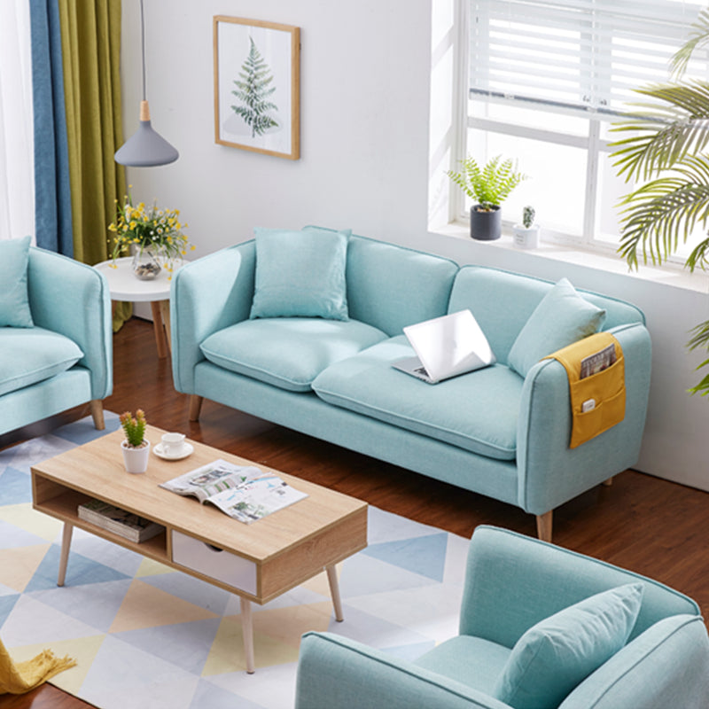 Linen Modern Sofa Square Arm 30"W Cushions Sofa for Living Room Clearhalo 'furn' 'furn_sofas' 'Furniture' 'furniture_sofas' 'kitchen' 'kitchen_sofas' 'Living Room Furniture' 'Sofa' 'sofas' 4758147