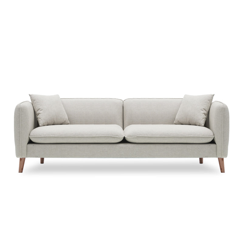 Linen Modern Sofa Square Arm 30"W Cushions Sofa for Living Room 85"L x 30"W x 26"H White Clearhalo 'furn' 'furn_sofas' 'Furniture' 'furniture_sofas' 'kitchen' 'kitchen_sofas' 'Living Room Furniture' 'Sofa' 'sofas' 4758152