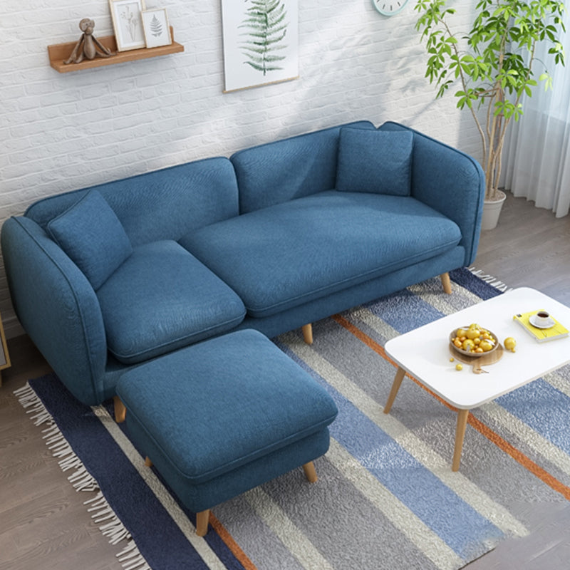Modern Linen Tuxedo Arm Standard Sofa with Bolster Pillows for Living Room Clearhalo 'furn' 'furn_sofas' 'Furniture' 'furniture_sofas' 'kitchen' 'kitchen_sofas' 'Living Room Furniture' 'Sofa' 'sofas' 4758171