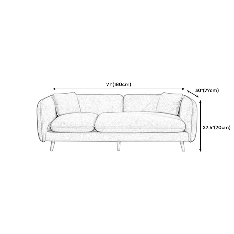 Modern Linen Tuxedo Arm Standard Sofa with Bolster Pillows for Living Room Clearhalo 'furn' 'furn_sofas' 'Furniture' 'furniture_sofas' 'kitchen' 'kitchen_sofas' 'Living Room Furniture' 'Sofa' 'sofas' 4758189