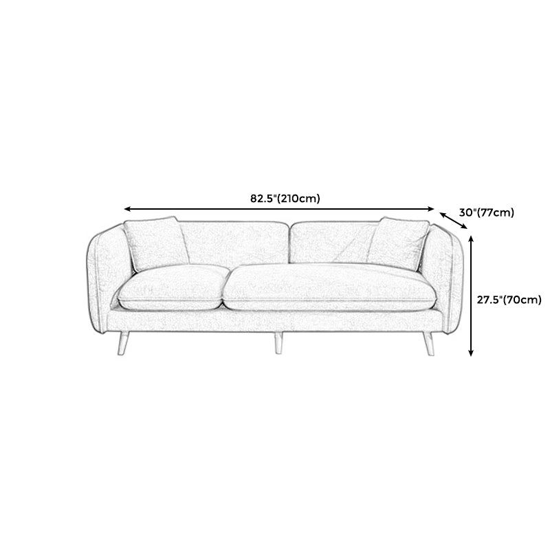 Modern Linen Tuxedo Arm Standard Sofa with Bolster Pillows for Living Room Clearhalo 'furn' 'furn_sofas' 'Furniture' 'furniture_sofas' 'kitchen' 'kitchen_sofas' 'Living Room Furniture' 'Sofa' 'sofas' 4758190