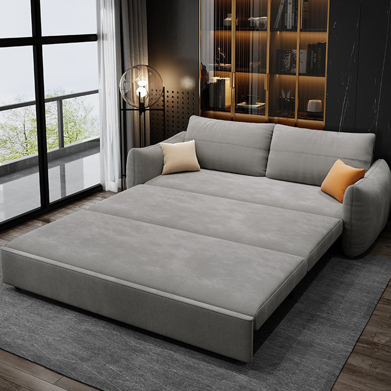Fabric Square Arm Sofa Bed Standard Loose Back Settee Furniture in Grey Clearhalo 'furn' 'furn_sofas' 'Furniture' 'furniture_sofas' 'kitchen' 'kitchen_sofas' 'Living Room Furniture' 'Sofa' 'sofas' 4758194