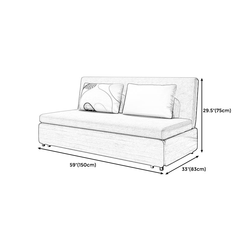 Single Cushion Seat Fabric Settee Armless Tight Back Settee Furniture Clearhalo 'furn' 'furn_sofas' 'Furniture' 'furniture_sofas' 'kitchen' 'kitchen_sofas' 'Living Room Furniture' 'Sofa' 'sofas' 4758213