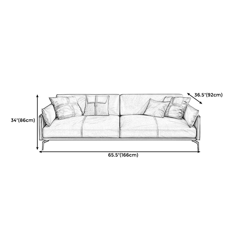 Grey Loose Back Settee Furniture Leather Sofa Square Arm Settee Loveseat Clearhalo 'furn' 'furn_sofas' 'Furniture' 'furniture_sofas' 'kitchen' 'kitchen_sofas' 'Living Room Furniture' 'Sofa' 'sofas' 4758222