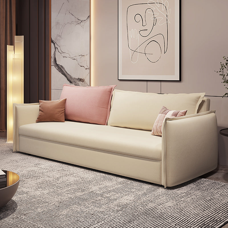 Loose Back Convertible Settee Loveseat Square Arm Standard Bed Settee 49"L x 33.5"W x 24"H Clearhalo 'furn' 'furn_sofas' 'Furniture' 'furniture_sofas' 'kitchen' 'kitchen_sofas' 'Living Room Furniture' 'Sofa' 'sofas' 4758224