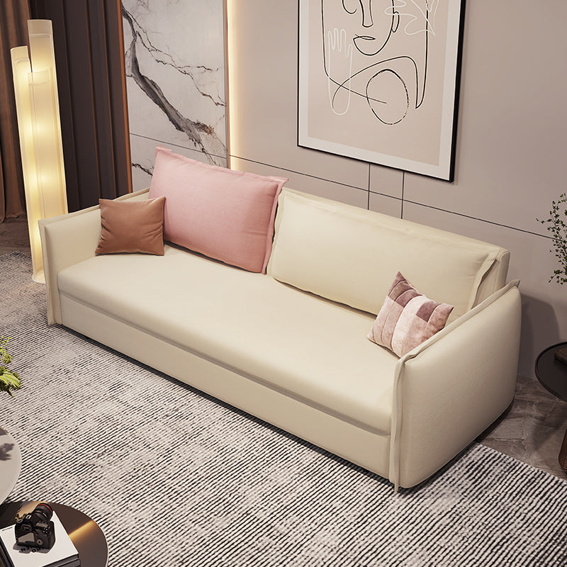 Loose Back Convertible Settee Loveseat Square Arm Standard Bed Settee 69"L x 33.5"W x 24"H Clearhalo 'furn' 'furn_sofas' 'Furniture' 'furniture_sofas' 'kitchen' 'kitchen_sofas' 'Living Room Furniture' 'Sofa' 'sofas' 4758226