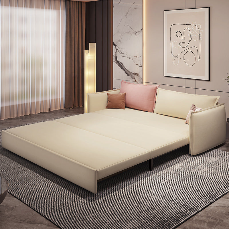 Loose Back Convertible Settee Loveseat Square Arm Standard Bed Settee 81"L x 33.5"W x 24"H Clearhalo 'furn' 'furn_sofas' 'Furniture' 'furniture_sofas' 'kitchen' 'kitchen_sofas' 'Living Room Furniture' 'Sofa' 'sofas' 4758227