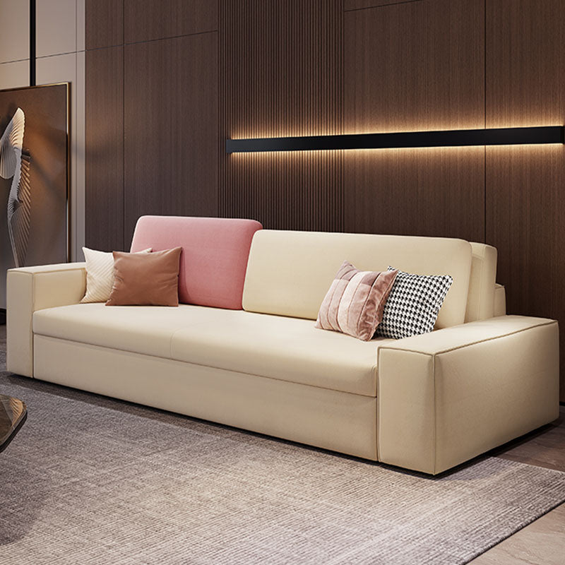 Convertible Sofa Bed Square Arm Standard Settee Furniture with Storage 64"L x 31.5"W x 24"H Storage Included Clearhalo 'furn' 'furn_sofas' 'Furniture' 'furniture_sofas' 'kitchen' 'kitchen_sofas' 'Living Room Furniture' 'Sofa' 'sofas' 4758260