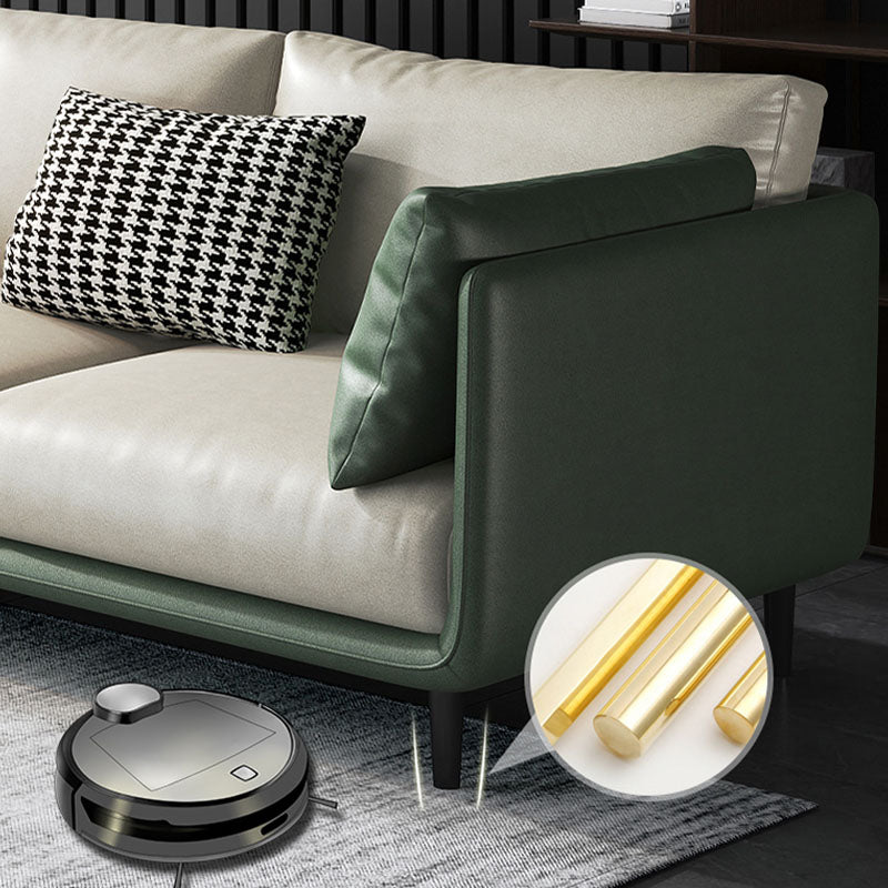 Modern Style Square Armrest Sponge Seat Filled with Wood Orange/grey/white/blue Sofa Clearhalo 'furn' 'furn_sofas' 'Furniture' 'furniture_sofas' 'kitchen' 'kitchen_sofas' 'Living Room Furniture' 'Sofa' 'sofas' 4758284