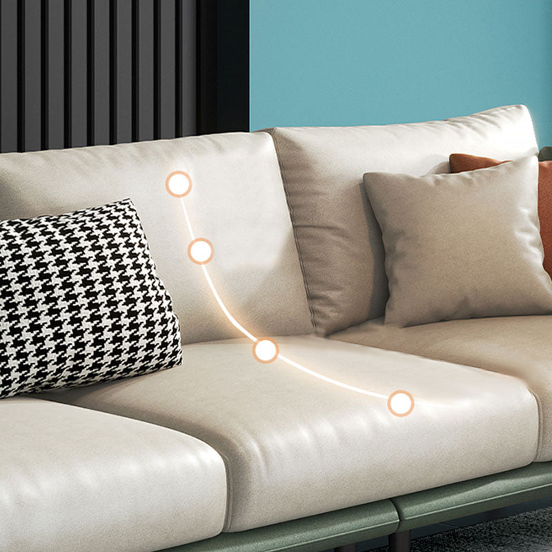 Modern Style Square Armrest Sponge Seat Filled with Wood Orange/grey/white/blue Sofa Clearhalo 'furn' 'furn_sofas' 'Furniture' 'furniture_sofas' 'kitchen' 'kitchen_sofas' 'Living Room Furniture' 'Sofa' 'sofas' 4758285