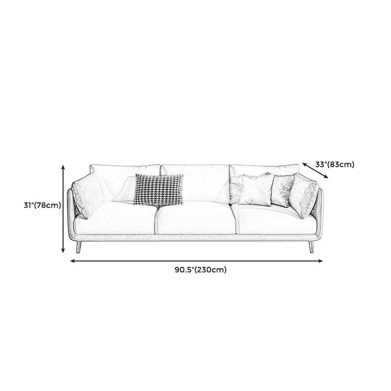 Modern Style Square Armrest Sponge Seat Filled with Wood Orange/grey/white/blue Sofa Clearhalo 'furn' 'furn_sofas' 'Furniture' 'furniture_sofas' 'kitchen' 'kitchen_sofas' 'Living Room Furniture' 'Sofa' 'sofas' 4758291