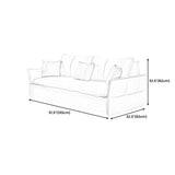 White Sofa Bed Faux Leather Square Arm Standard Bed Settee with Storage Clearhalo 'furn' 'furn_sofas' 'Furniture' 'furniture_sofas' 'kitchen' 'kitchen_sofas' 'Living Room Furniture' 'Sofa' 'sofas' 4758307