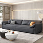 Rectangular Sofa with Pillow Back, Sponge Seat, Padded Pine Chair Legs Gray Frosted Cloth 122"L x 32"W x 43"H Clearhalo 'furn' 'furn_sofas' 'Furniture' 'furniture_sofas' 'kitchen' 'kitchen_sofas' 'Living Room Furniture' 'Sofa' 'sofas' 4758312