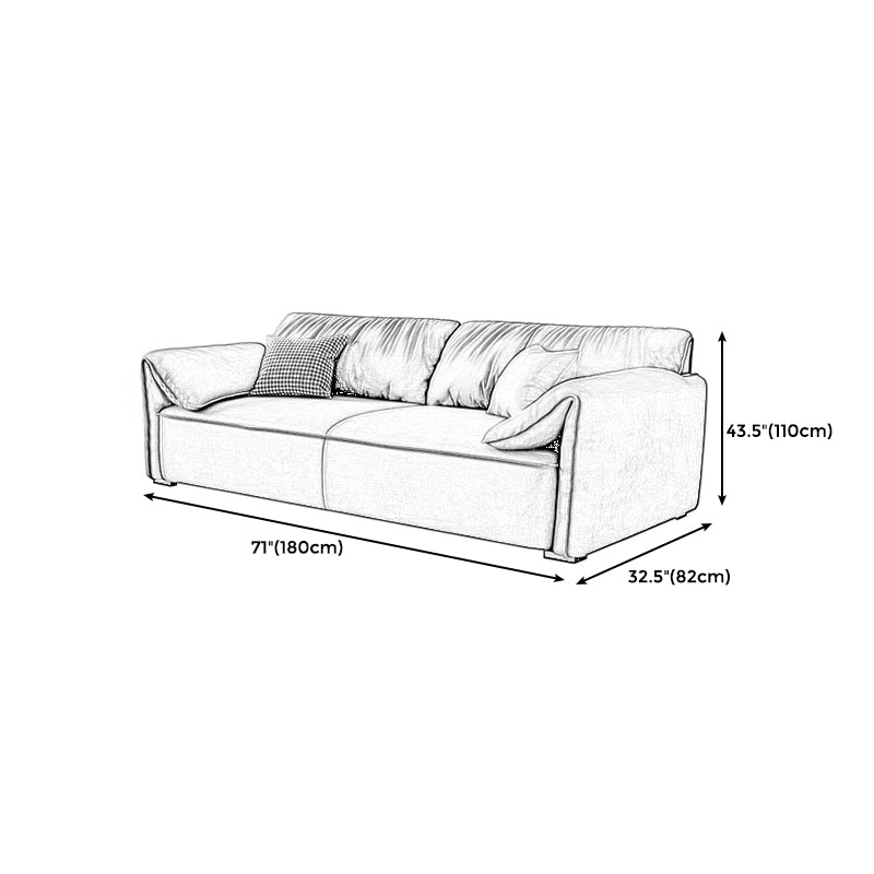 Rectangular Sofa with Pillow Back, Sponge Seat, Padded Pine Chair Legs Gray Frosted Cloth Clearhalo 'furn' 'furn_sofas' 'Furniture' 'furniture_sofas' 'kitchen' 'kitchen_sofas' 'Living Room Furniture' 'Sofa' 'sofas' 4758321