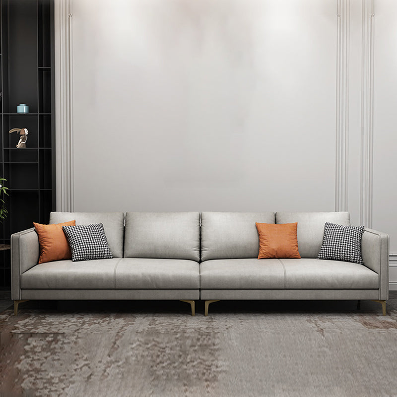 Living Room Contemporary Light-grey Standard Recessed Arm Seating Clearhalo 'furn' 'furn_sofas' 'Furniture' 'furniture_sofas' 'kitchen' 'kitchen_sofas' 'Living Room Furniture' 'Sofa' 'sofas' 4758326