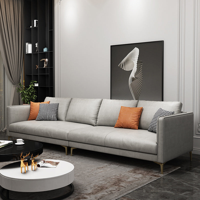 Living Room Contemporary Light-grey Standard Recessed Arm Seating Clearhalo 'furn' 'furn_sofas' 'Furniture' 'furniture_sofas' 'kitchen' 'kitchen_sofas' 'Living Room Furniture' 'Sofa' 'sofas' 4758327