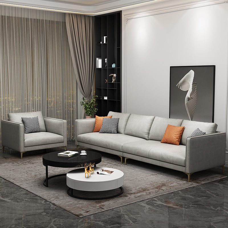 Living Room Contemporary Light-grey Standard Recessed Arm Seating Clearhalo 'furn' 'furn_sofas' 'Furniture' 'furniture_sofas' 'kitchen' 'kitchen_sofas' 'Living Room Furniture' 'Sofa' 'sofas' 4758330