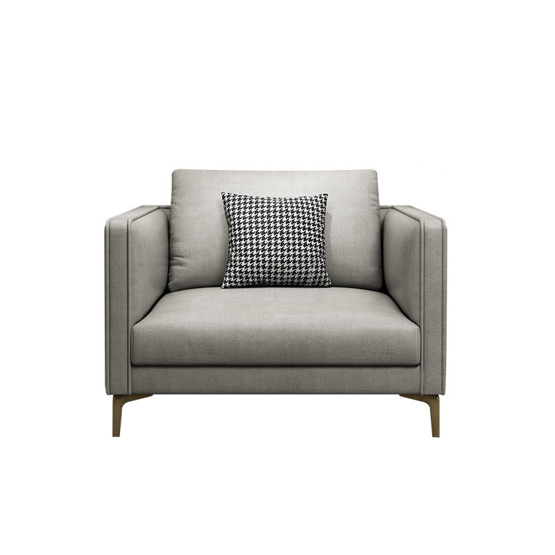 Living Room Contemporary Light-grey Standard Recessed Arm Seating 37"L x 35"W x 33.5"H Clearhalo 'furn' 'furn_sofas' 'Furniture' 'furniture_sofas' 'kitchen' 'kitchen_sofas' 'Living Room Furniture' 'Sofa' 'sofas' 4758332