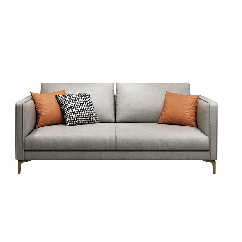 Living Room Contemporary Light-grey Standard Recessed Arm Seating 66"L x 35"W x 33.5"H Clearhalo 'furn' 'furn_sofas' 'Furniture' 'furniture_sofas' 'kitchen' 'kitchen_sofas' 'Living Room Furniture' 'Sofa' 'sofas' 4758333