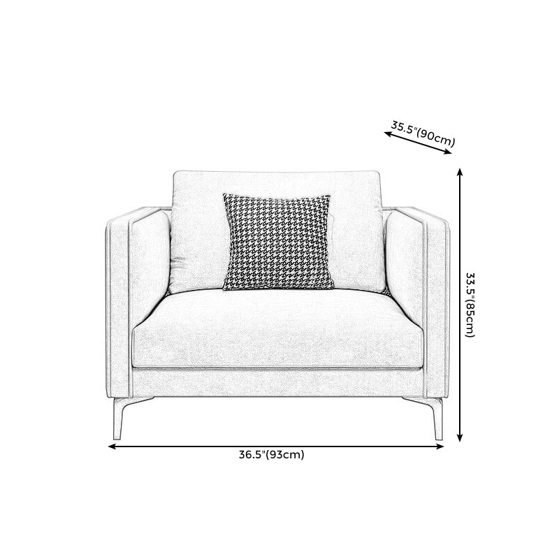 Living Room Contemporary Light-grey Standard Recessed Arm Seating Clearhalo 'furn' 'furn_sofas' 'Furniture' 'furniture_sofas' 'kitchen' 'kitchen_sofas' 'Living Room Furniture' 'Sofa' 'sofas' 4758341