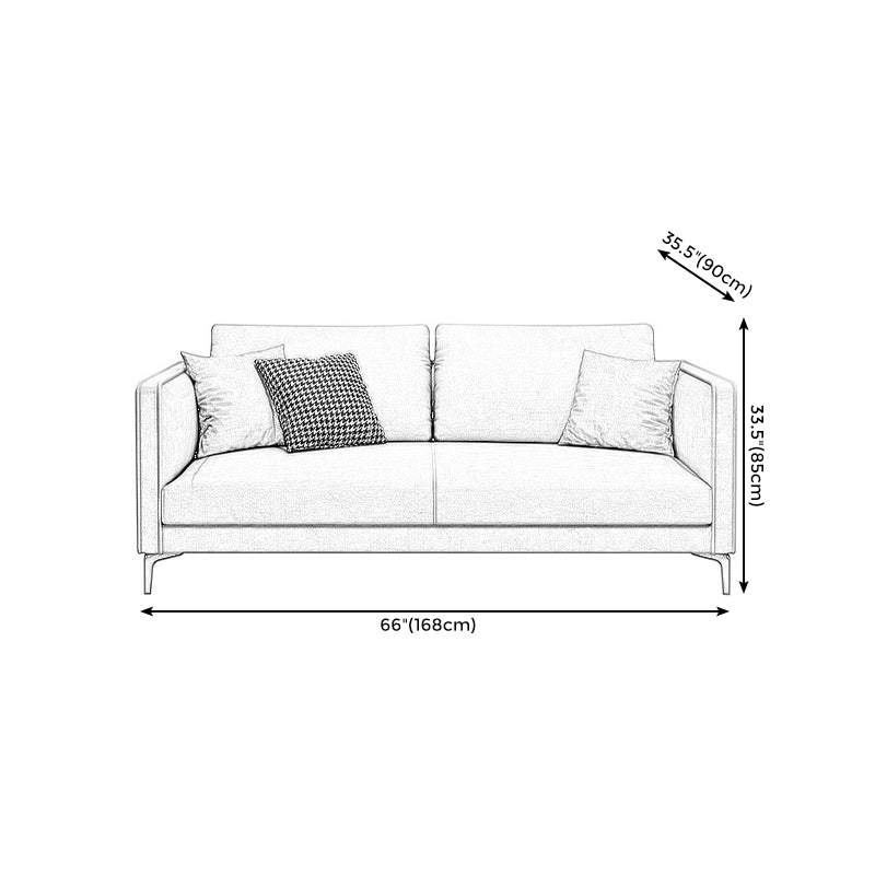 Living Room Contemporary Light-grey Standard Recessed Arm Seating Clearhalo 'furn' 'furn_sofas' 'Furniture' 'furniture_sofas' 'kitchen' 'kitchen_sofas' 'Living Room Furniture' 'Sofa' 'sofas' 4758342