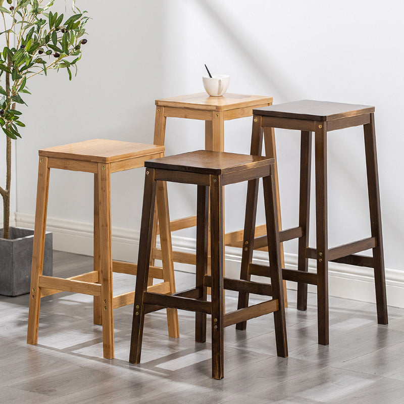 Modern Style Backless Bar-stool Square Counter Bar Stool with Wooden Legs Clearhalo 'Bar Furniture' 'Bar Stools' 'bar_stools' 'furn' 'furn_bar_stools' 'Furniture' 'furniture_bar_stools' 'Kitchen & Dining Furniture' 4758348
