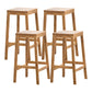Modern Style Backless Bar-stool Square Counter Bar Stool with Wooden Legs Wood 4 Piece Set Counter Stool (24"H) Clearhalo 'Bar Furniture' 'Bar Stools' 'bar_stools' 'furn' 'furn_bar_stools' 'Furniture' 'furniture_bar_stools' 'Kitchen & Dining Furniture' 4758349