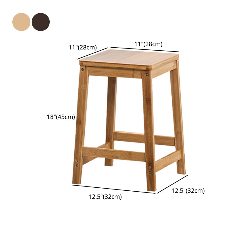 Modern Style Backless Bar-stool Square Counter Bar Stool with Wooden Legs Clearhalo 'Bar Furniture' 'Bar Stools' 'bar_stools' 'furn' 'furn_bar_stools' 'Furniture' 'furniture_bar_stools' 'Kitchen & Dining Furniture' 4758358