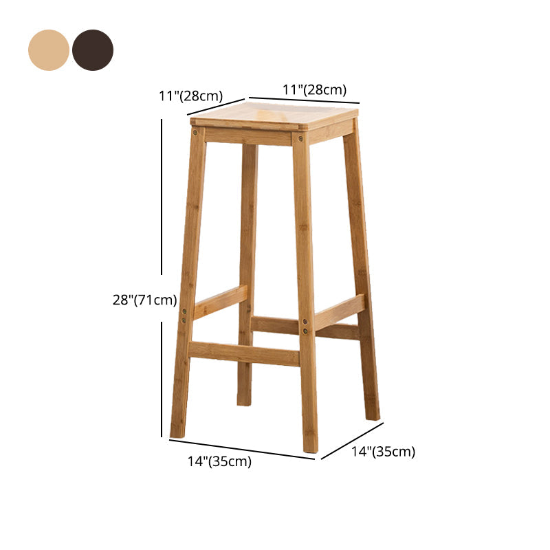 Modern Style Backless Bar-stool Square Counter Bar Stool with Wooden Legs Clearhalo 'Bar Furniture' 'Bar Stools' 'bar_stools' 'furn' 'furn_bar_stools' 'Furniture' 'furniture_bar_stools' 'Kitchen & Dining Furniture' 4758360
