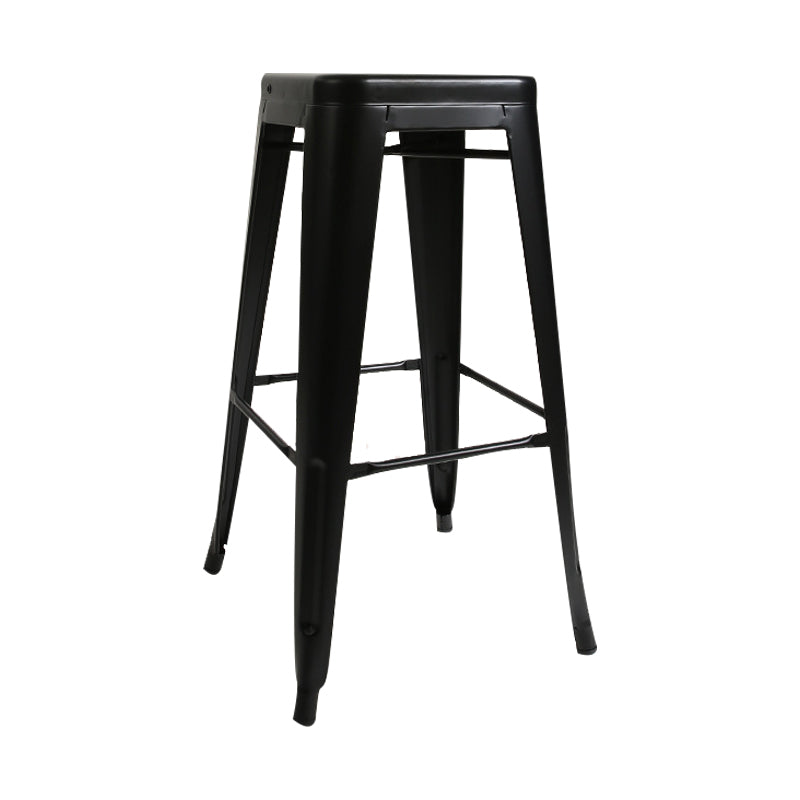 Industrial Square Bar and Counter Stool Metal Stool with 4 Legs Black 1 Piece Clearhalo 'Bar Furniture' 'Bar Stools' 'bar_stools' 'furn' 'furn_bar_stools' 'Furniture' 'furniture_bar_stools' 'Kitchen & Dining Furniture' 4758484