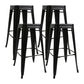 Industrial Square Bar and Counter Stool Metal Stool with 4 Legs Black 4 Piece Set Clearhalo 'Bar Furniture' 'Bar Stools' 'bar_stools' 'furn' 'furn_bar_stools' 'Furniture' 'furniture_bar_stools' 'Kitchen & Dining Furniture' 4758487