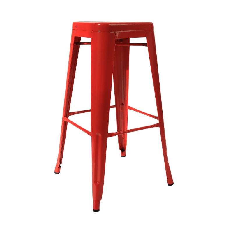 Industrial Square Bar and Counter Stool Metal Stool with 4 Legs Red 1 Piece Clearhalo 'Bar Furniture' 'Bar Stools' 'bar_stools' 'furn' 'furn_bar_stools' 'Furniture' 'furniture_bar_stools' 'Kitchen & Dining Furniture' 4758489