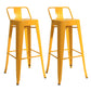 Industrial Square Bar and Counter Stool Metal Stool with 4 Legs Yellow 2 Piece Set Clearhalo 'Bar Furniture' 'Bar Stools' 'bar_stools' 'furn' 'furn_bar_stools' 'Furniture' 'furniture_bar_stools' 'Kitchen & Dining Furniture' 4758497
