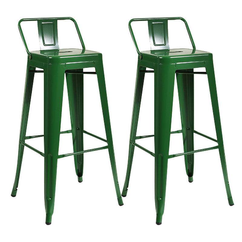 Industrial Square Bar and Counter Stool Metal Stool with 4 Legs Green 2 Piece Set Clearhalo 'Bar Furniture' 'Bar Stools' 'bar_stools' 'furn' 'furn_bar_stools' 'Furniture' 'furniture_bar_stools' 'Kitchen & Dining Furniture' 4758501