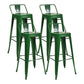Industrial Square Bar and Counter Stool Metal Stool with 4 Legs Green 4 Piece Set Clearhalo 'Bar Furniture' 'Bar Stools' 'bar_stools' 'furn' 'furn_bar_stools' 'Furniture' 'furniture_bar_stools' 'Kitchen & Dining Furniture' 4758502