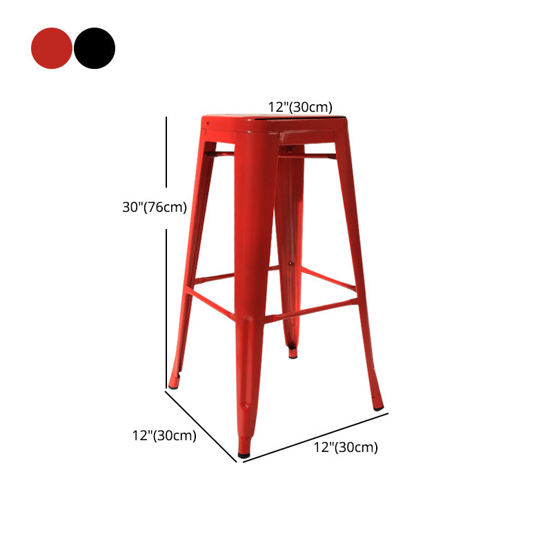 Industrial Square Bar and Counter Stool Metal Stool with 4 Legs Clearhalo 'Bar Furniture' 'Bar Stools' 'bar_stools' 'furn' 'furn_bar_stools' 'Furniture' 'furniture_bar_stools' 'Kitchen & Dining Furniture' 4758504
