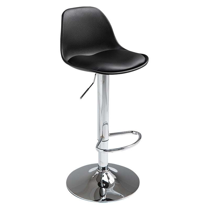 Contemporary Metal Dining Kitchen Room Armless Stool Adjustable Height Barstool Black Silver 1 Piece Clearhalo 'Bar Furniture' 'Bar Stools' 'bar_stools' 'furn' 'furn_bar_stools' 'Furniture' 'furniture_bar_stools' 'Kitchen & Dining Furniture' 4758506