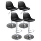 Contemporary Metal Dining Kitchen Room Armless Stool Adjustable Height Barstool Black Silver 4 Piece Set Clearhalo 'Bar Furniture' 'Bar Stools' 'bar_stools' 'furn' 'furn_bar_stools' 'Furniture' 'furniture_bar_stools' 'Kitchen & Dining Furniture' 4758509