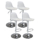 Contemporary Metal Dining Kitchen Room Armless Stool Adjustable Height Barstool White Silver 4 Piece Set Clearhalo 'Bar Furniture' 'Bar Stools' 'bar_stools' 'furn' 'furn_bar_stools' 'Furniture' 'furniture_bar_stools' 'Kitchen & Dining Furniture' 4758516