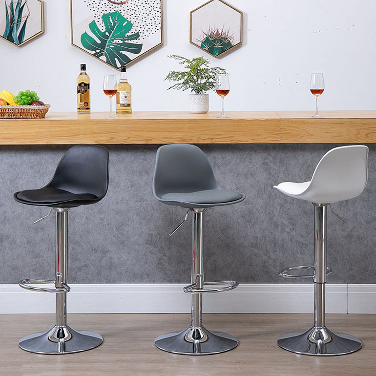 Contemporary Metal Dining Kitchen Room Armless Stool Adjustable Height Barstool Clearhalo 'Bar Furniture' 'Bar Stools' 'bar_stools' 'furn' 'furn_bar_stools' 'Furniture' 'furniture_bar_stools' 'Kitchen & Dining Furniture' 4758530