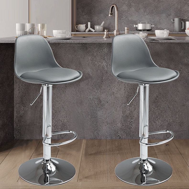 Contemporary Metal Dining Kitchen Room Armless Stool Adjustable Height Barstool Clearhalo 'Bar Furniture' 'Bar Stools' 'bar_stools' 'furn' 'furn_bar_stools' 'Furniture' 'furniture_bar_stools' 'Kitchen & Dining Furniture' 4758533
